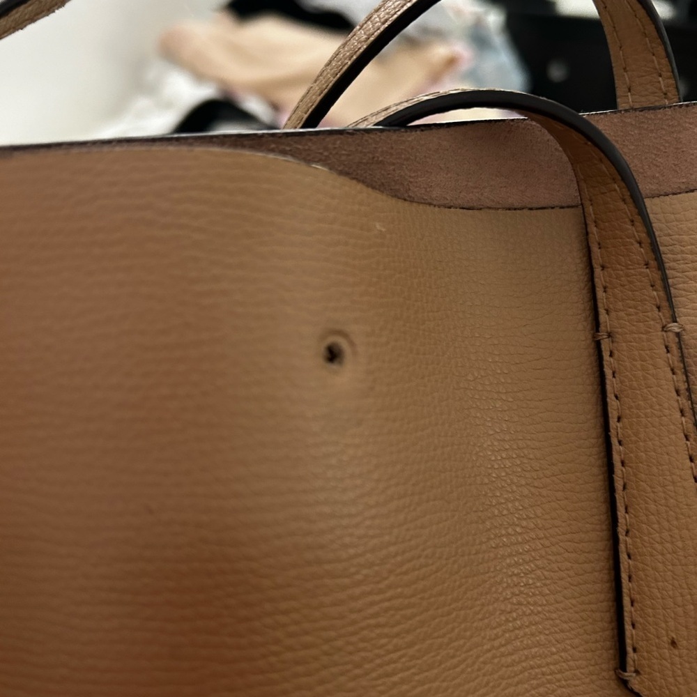 Kate Spate New York Leather Carryall Large Tote Bag - Picture 5 of 7